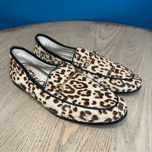 Sam Edelman Loraine Leopard Print Loafers Calf Hair Flats Women’s Size 8